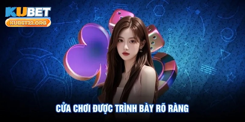 Cửa chơi được trình bày rõ ràng Cửa chơi được trình bày rõ ràng